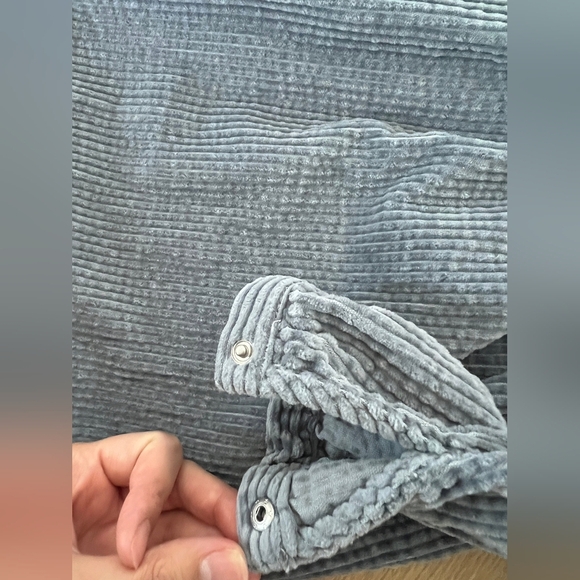 Blue corduroy collared button dress - Picture 2 of 3